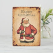 クラシックサンタクロースハッピークリスマスカード シーズンカード (スタンド正面)