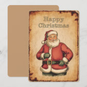 クラシックサンタクロースハッピークリスマスカード シーズンカード (正面/裏面)