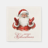 クラシックサンタクロースメリークリスマス スタンダードカクテルナプキン (正面)