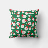 クラシックサンタクロース伝統的グリーンクリスマス クッション (裏面)