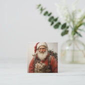 クラシックサンタクロース心温まるクリスマスアート スクエア名刺 (スタンド正面)
