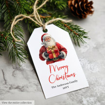 クラシックサンタクロース スクリプトフォント クリスマス ギフトタグ