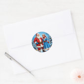 クラシックサンタ クリスマスマジック 冬の喜び 🎅❄️🎄✨ ラウンドシール (封筒)