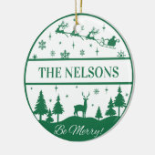 クラシックサンタ&スレイファミリーキープサケカスタムー セラミックオーナメント (左)