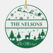 クラシックサンタ&スレイファミリーキープサケカスタムー セラミックオーナメント (裏面)