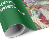 クラシックサンタ – チェックイトゥーズホリデーグリーン ラッピングペーパー (ロールコーナー)