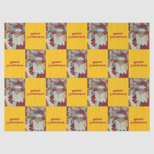 クラシックサンタ – チェックイトゥーズホリデー金ゴールド 薄葉紙 (正面)