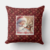 クラシックサンタ ルドルフの枕 メリークリスマス ウォームス クッション (正面)