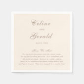 クラシックサンディニュートラルエレガントウェディング スタンダードカクテルナプキン (正面)