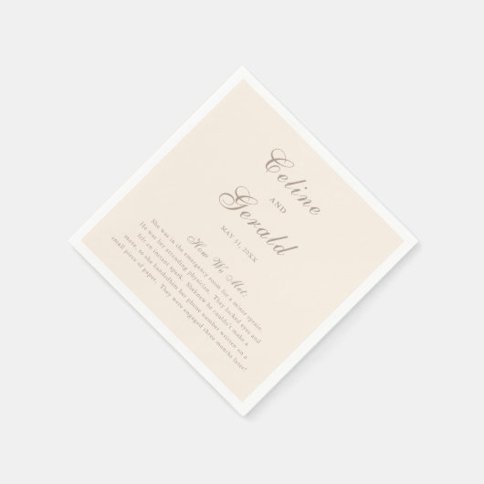 クラシックサンディニュートラルエレガントウェディング スタンダードカクテルナプキン (角)