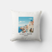 クラシックサントリーニ旅行作品 – ヴィンテージギリシャ語 クッション (正面)
