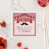 クラシックサーカスポスターチルドレンズバースデーパーティー スタンダードカクテルナプキン (インサイチュ)