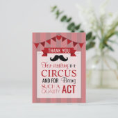 クラシックサーカスポスターバースデーパーティーありがとう ポストカード (スタンド正面)
