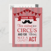 クラシックサーカスポスターバースデーパーティーありがとう ポストカード (正面/裏面)