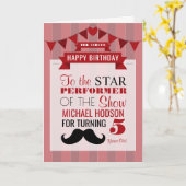 クラシックサーカスポスター児童誕生日 カード (黄色い花)