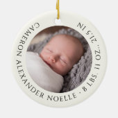 クラシックサークル刻印シールベビーファーストノールフォト セラミックオーナメント (裏面)
