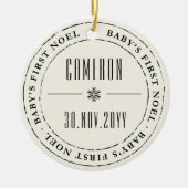 クラシックサークル刻印シールベビーファーストノールフォト セラミックオーナメント (正面)