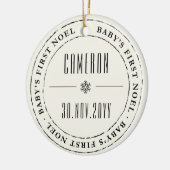 クラシックサークル刻印シールベビーファーストノールフォト セラミックオーナメント (左)