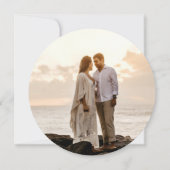 クラシックサージグリーンスクリプトホタテ結婚ップの写真 セーブザデート (裏面)