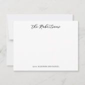 クラシックシックなスクリプト白黒カップル注C ノートカード (正面)