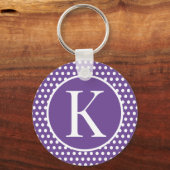 クラシックシックイニシャル文字水玉模様キーチェーン キーホルダー (裏面)