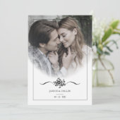 クラシックシックタイポグラフィスクリプトフォト結婚ズ 招待状 (スタンド正面)