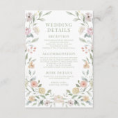 クラシックシックパステルフローラ結婚ズ結婚詳細 エンクロージャーカード (正面)