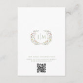 クラシックシックパステルフローラ結婚ズ結婚詳細 エンクロージャーカード (裏面)