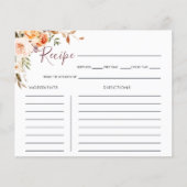 クラシックシックボホフローラブライダルシャワーレシピカード (正面)