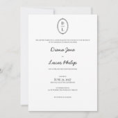 クラシックシック手描き枠結婚式招待状 招待状 (正面)