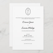 クラシックシック手描き枠結婚式招待状 招待状 (正面/裏面)