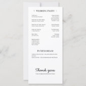 クラシックシック結婚式 プログラム (裏面)