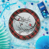 クラシックシック赤黒黄白タータンチェック模様 ペーパープレート (パーティー)