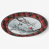 クラシックシック赤黒黄白タータンチェック模様 ペーパープレート (アングル)