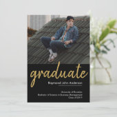 クラシックシック・ブラック金ゴールド大学院修士課程修了 案内状 (スタンド正面)