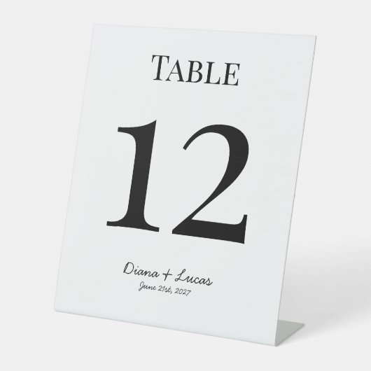 クラシックシッ結婚クのテーブル番号 台座サイン (正面)