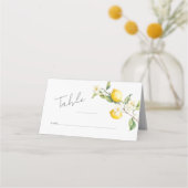 クラシックシトラスレモンサマーテーブル番号 プレイスカード (正面)