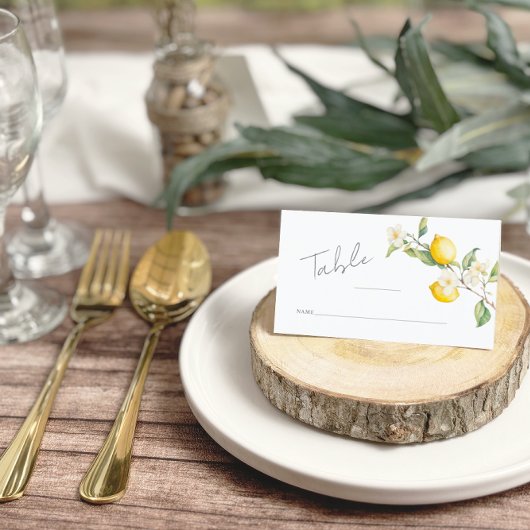 クラシックシトラスレモンサマーテーブル番号 プレイスカード