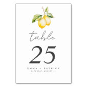 クラシックシトラスレモンサマー結婚ズ テーブルナンバー (裏面)