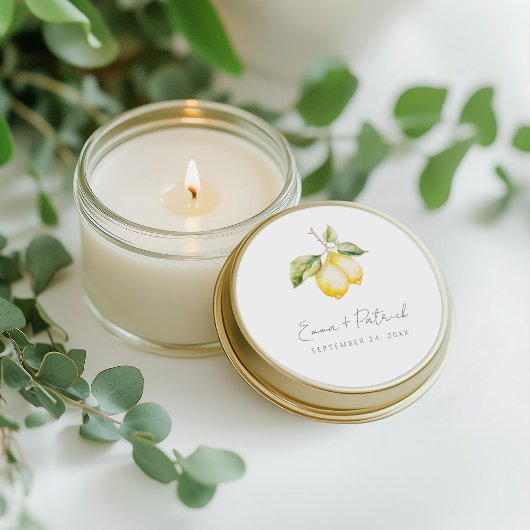 クラシックシトラスレモンサマー結婚ズ ラウンドシール