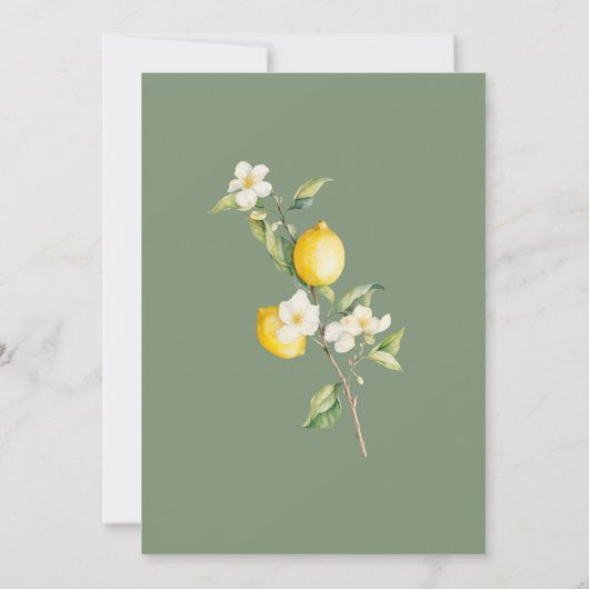 クラシックシトラスレモンサマー結婚式招待状 招待状 (裏面)