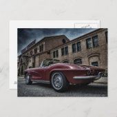 クラシックシブコルベットのマッスルカー ポストカード (正面/裏面)