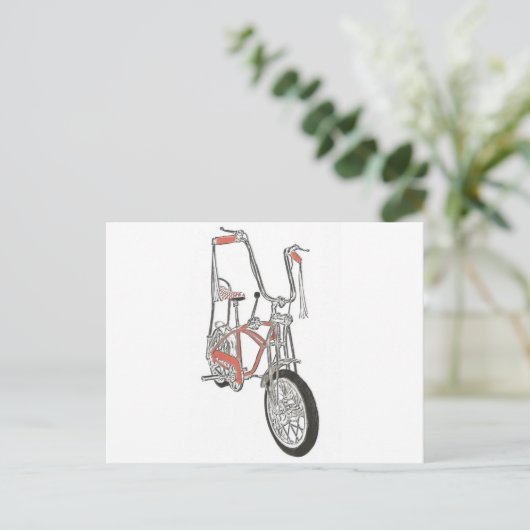 クラシックシュウィンオレンジクレート60の自転車 ポストカード (スタンド正面)