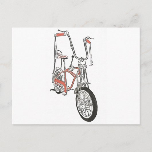 クラシックシュウィンオレンジクレート60の自転車 ポストカード (正面)