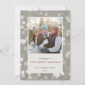 クラシックシルバモダンイルライトクリスマスフォトカード シーズンカード (正面)