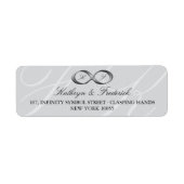 クラシックシルバーインフィニティハンドクラスプ結婚スのアドレス ラベル (正面)