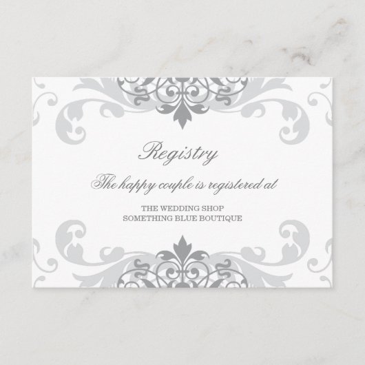 クラシックシルバーグレイ製鉄結婚工所登録簿 エンクロージャーカード (正面)