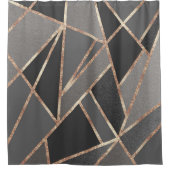 クラシックシルバーグレー炭バラ金ゴールドジオ#1 シャワーカーテン (正面)