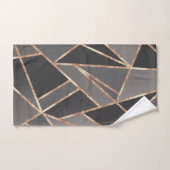 クラシックシルバーグレー炭バラ金ゴールドジオ#1 バスタオルセット (ハンドタオル)