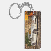 クラシックシルバースポーツカー キーホルダー (正面左)